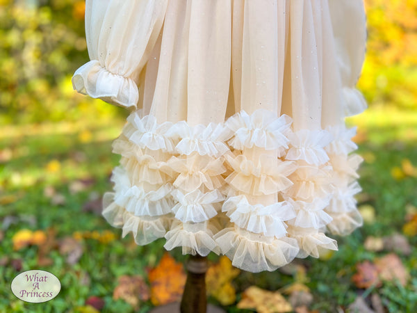 Autumn Dress. Ivory and Buttercream