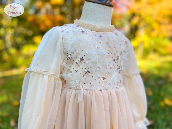 Autumn Dress. Ivory and Buttercream