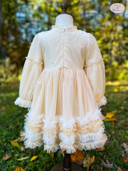 Autumn Dress. Ivory and Buttercream