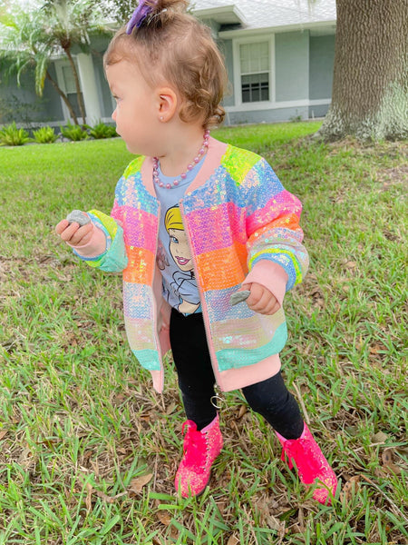 Jacket. Rainbow Sequins