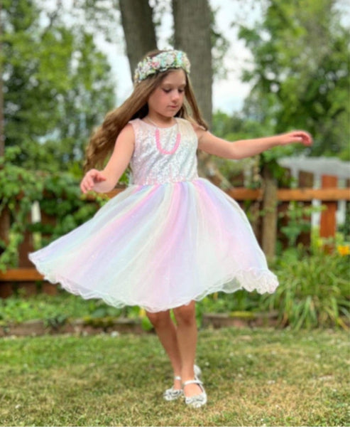 Lena Dress. Rainbow