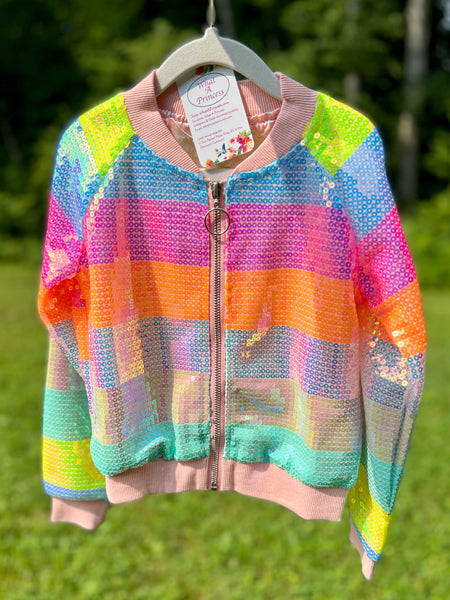 Jacket. Rainbow Sequins